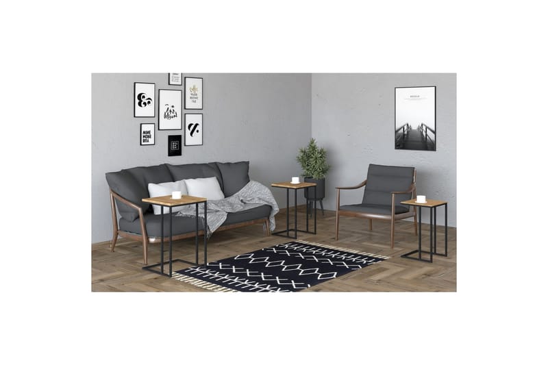 Auren Sæt borde 40 cm - Brun/Sort - Møbler - Borde - Aflastningsbord - Indskudsborde