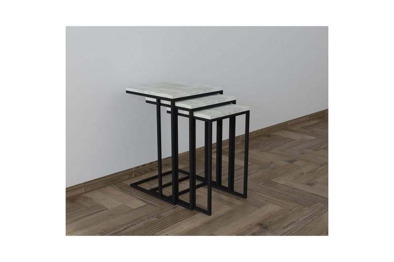 Auren Sæt borde 40 cm - Sort/Kristall - Møbler - Borde - Aflastningsbord - Indskudsborde