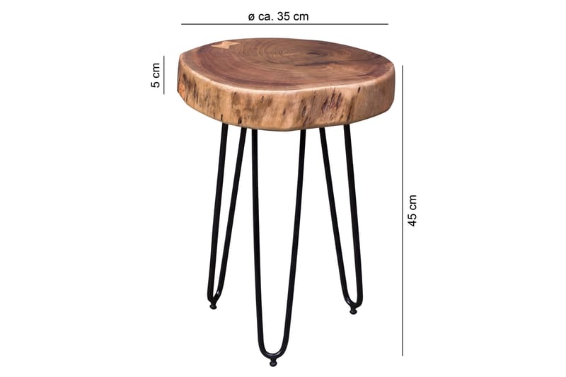 Andreone Sidebord 35 cm - Træ / natur - Møbler - Borde - Aflastningsbord - Bakkebord & små borde