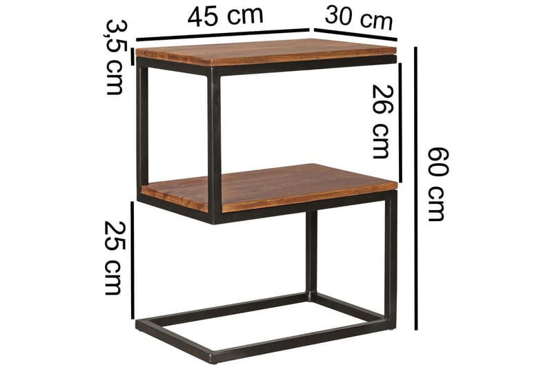 Aranza sidebord 45 cm - Træ / natur - Møbler - Borde - Aflastningsbord - Bakkebord & små borde