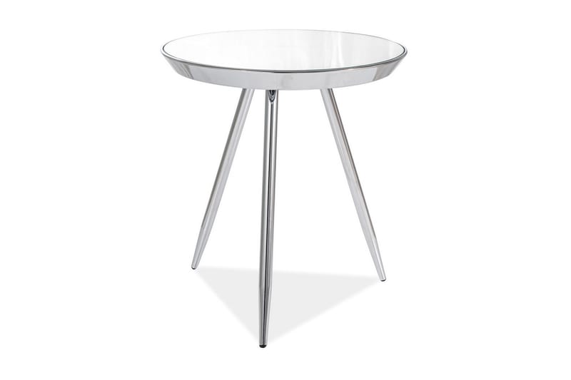 Boraxa Sidebord 41 cm Rundt - Glas/Sølv - Lampebord - Bakkebord & små borde