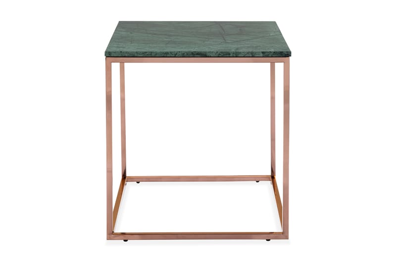 Carrie Sidebord 45 cm Marmor - Grøn/Kobber - Lampebord - Bakkebord & små borde
