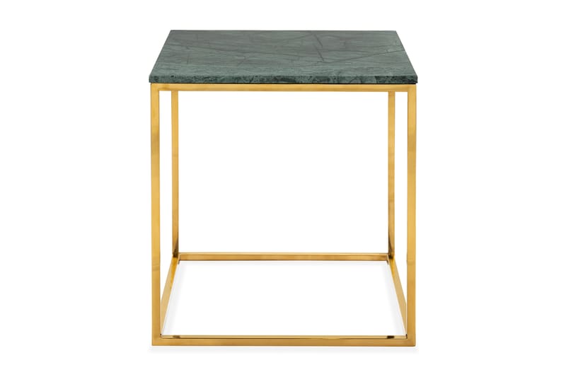 Carrie Sidebord 50 cm Marmor - Grøn/Messing - Lampebord - Bakkebord & små borde
