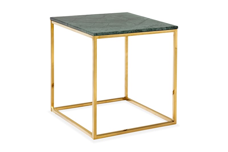 Carrie Sidebord 50 cm Marmor - Grøn/Messing - Lampebord - Bakkebord & små borde