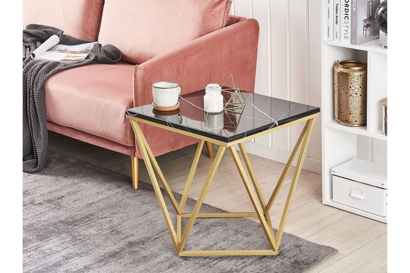 Charmlee Sidebord 50 cm - Sort/Guld - Møbler - Borde - Aflastningsbord - Bakkebord & små borde