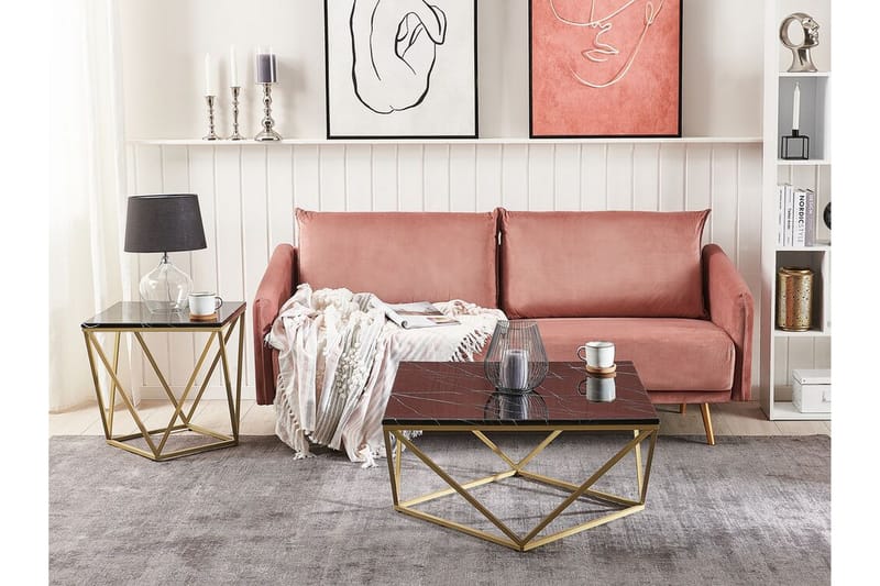 Charmlee Sidebord 50 cm - Sort/Guld - Møbler - Borde - Aflastningsbord - Bakkebord & små borde