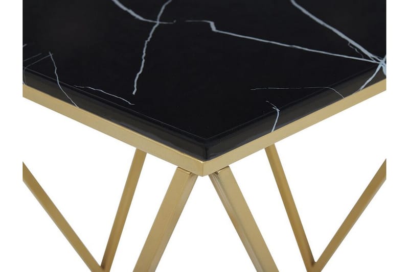Charmlee Sidebord 50 cm - Sort/Guld - Lampebord - Bakkebord & små borde