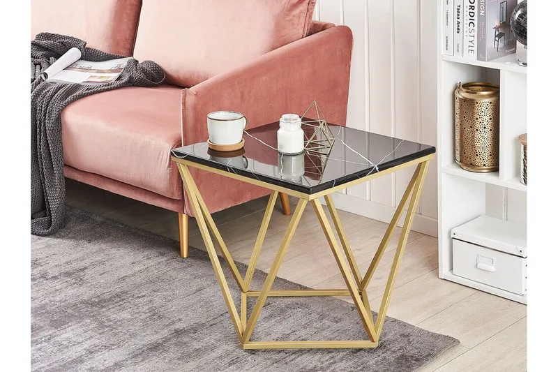 Charmlee Sidebord 50 cm - Sort/Guld - Møbler - Borde - Aflastningsbord - Bakkebord & små borde