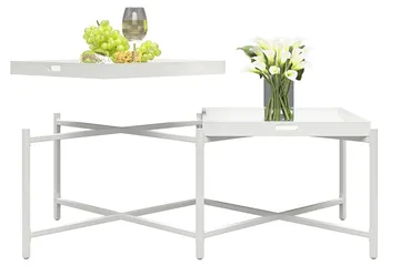 Coco Bakkebord 121 cm Hvid - Møbler - Borde - Aflastningsbord - Bakkebord & små borde