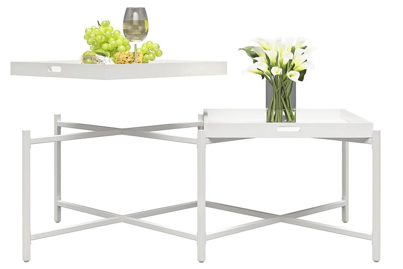 Coco Bakkebord 121 cm Hvid - Møbler - Borde - Aflastningsbord - Bakkebord & små borde