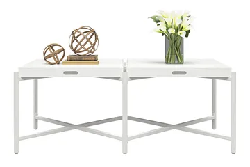 Coco Bakkebord 121 cm Hvid - Møbler - Borde - Aflastningsbord - Bakkebord & små borde
