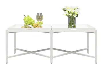 Coco Bakkebord 121 cm Hvid - Møbler - Borde - Aflastningsbord - Bakkebord & små borde
