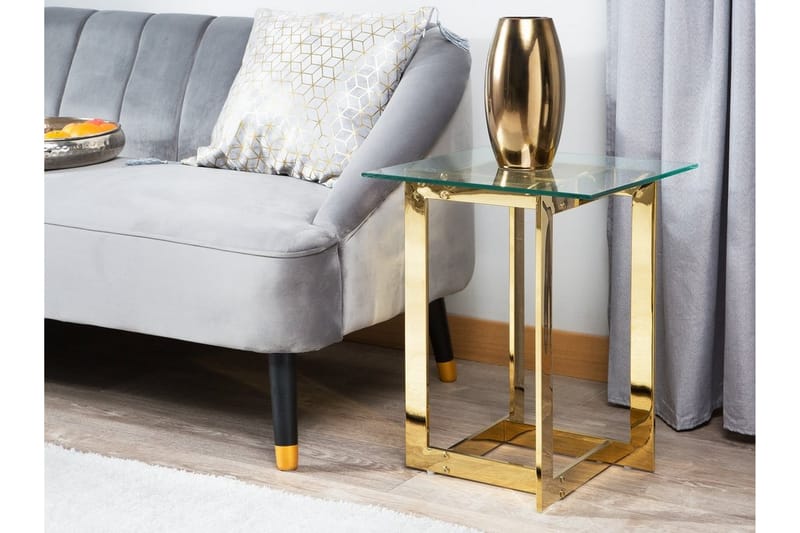 Crystal sidebord 40 cm - Guld - Lampebord - Bakkebord & små borde