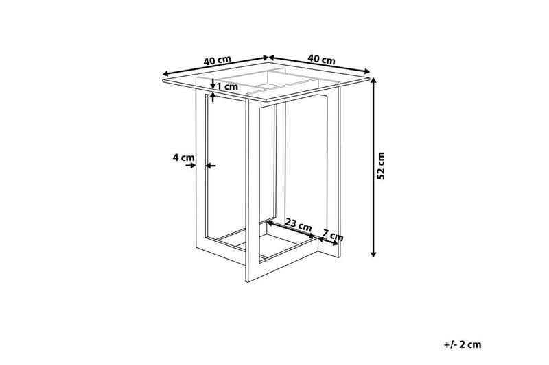 Crystal sidebord 40 cm - Sølv - Lampebord - Bakkebord & små borde
