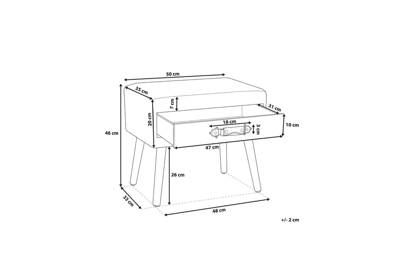 Eurostar sidebord 50 cm - Grå - Møbler - Borde - Aflastningsbord - Bakkebord & små borde