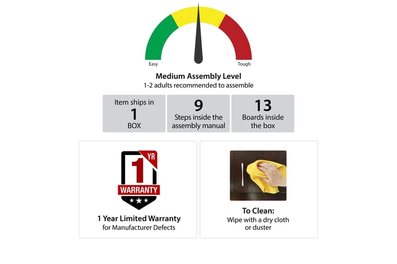 Fairmont Sidebord 56 cm Sort - Dorel Home - Møbler - Borde - Aflastningsbord - Bakkebord & små borde