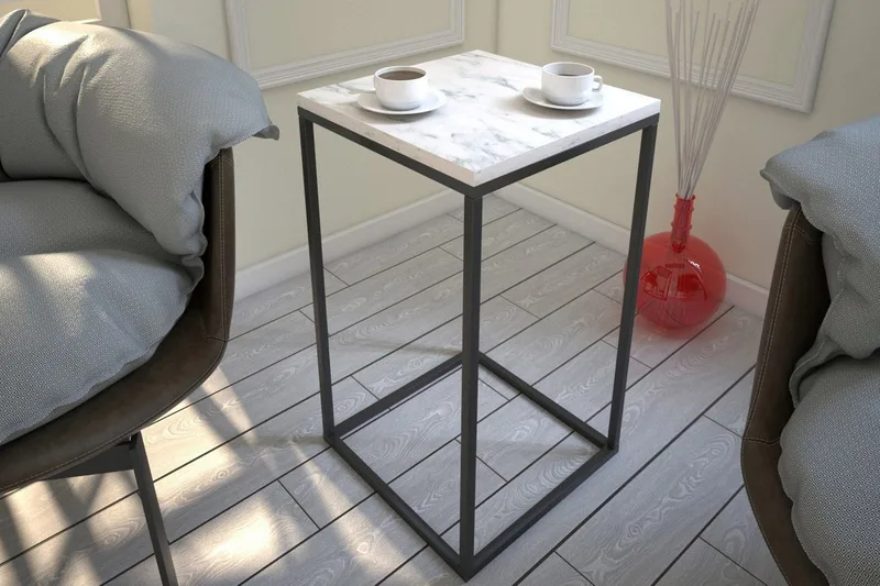 Falan sidebord 35 cm - Hvid / Sort - Møbler - Borde - Aflastningsbord - Bakkebord & små borde