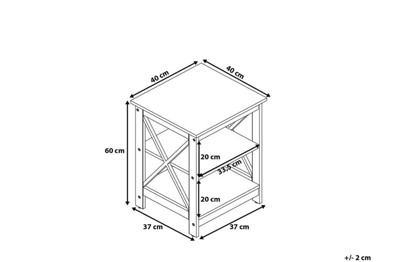 Foster sidebord 40 cm - Hvid - Lampebord - Bakkebord & små borde