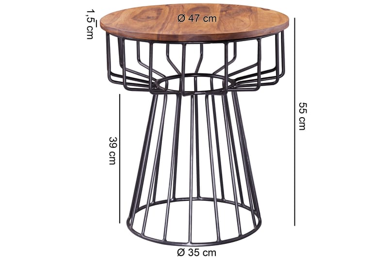 Gelissa Sidebord 49 cm - Træ / natur - Lampebord - Bakkebord & små borde