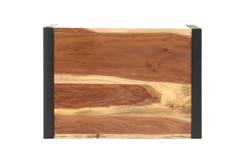 indskudsborde 3 dele massivt træ med sheeshamfinish - Brun - Møbler - Borde - Aflastningsbord - Bakkebord & små borde