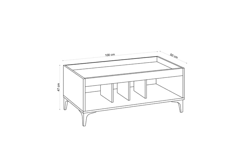 Kamulu bakkebord 100 cm - Natur / sort - Møbler - Borde - Aflastningsbord - Bakkebord & små borde