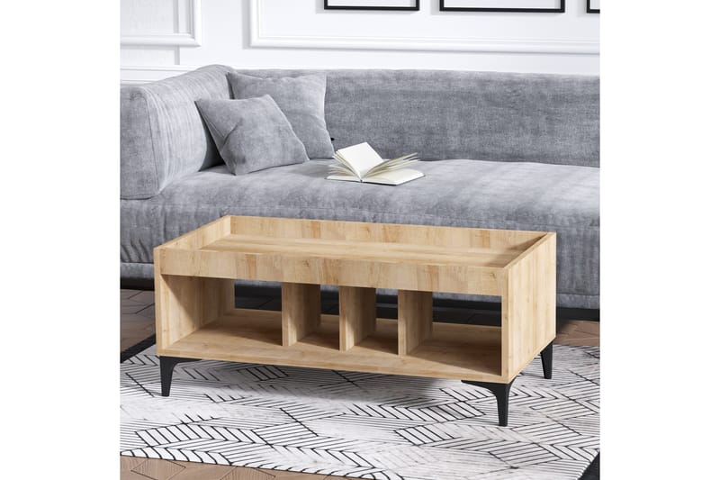 Kamulu bakkebord 100 cm - Natur / sort - Møbler - Borde - Aflastningsbord - Bakkebord & små borde