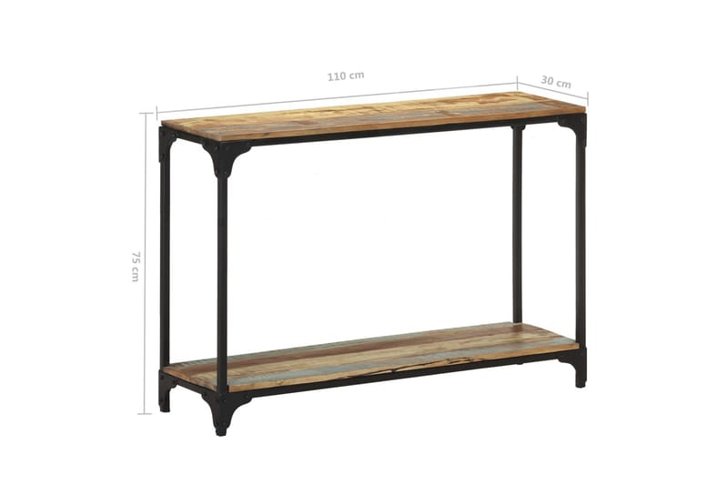 konsolbord 110x30x75 cm massivt genbrugstræ - Brun - Møbler - Borde - Aflastningsbord - Bakkebord & små borde