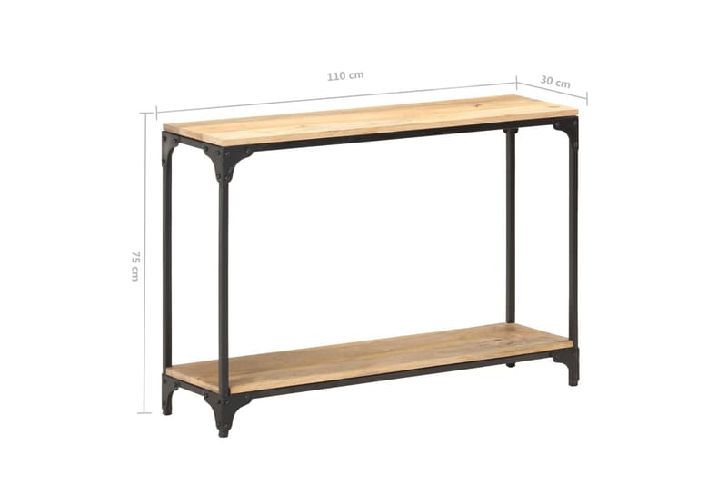 konsolbord 110x30x75 cm massivt mangotræ - Brun - Møbler - Borde - Aflastningsbord - Bakkebord & små borde