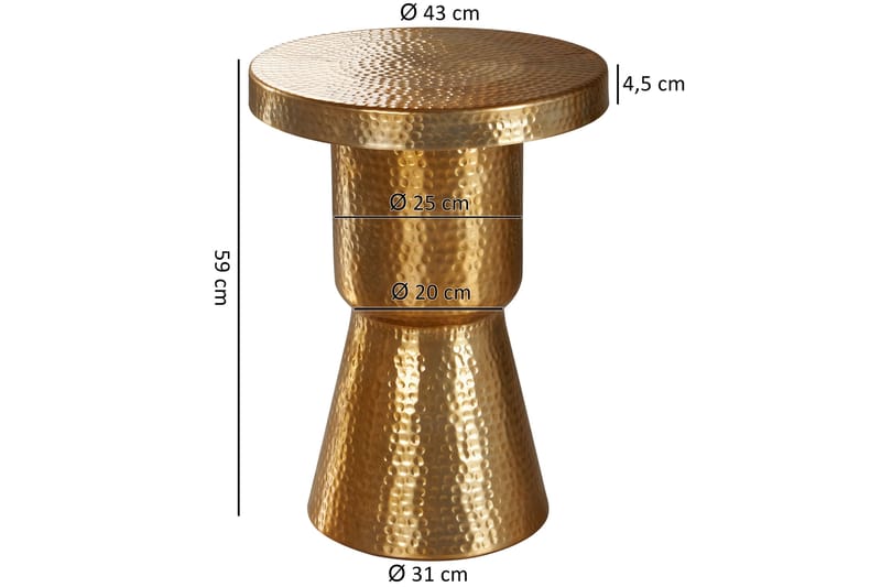 Leshun sidebord 43 cm - Guld - Lampebord - Bakkebord & små borde