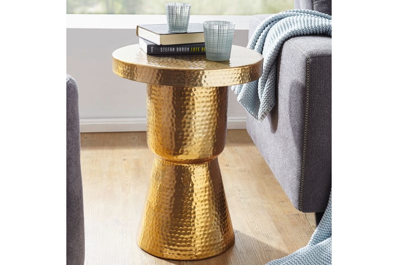 Leshun sidebord 43 cm - Guld - Lampebord - Bakkebord & små borde