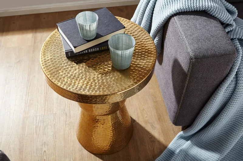 Leshun sidebord 43 cm - Guld - Møbler - Borde - Aflastningsbord - Bakkebord & små borde