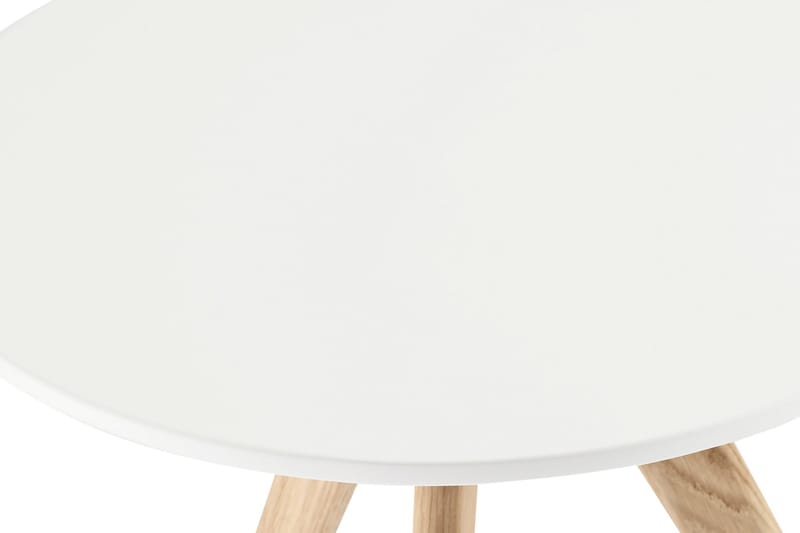 Life Sidebord 40 cm Rund - Hvid/Eg - Lampebord - Bakkebord & små borde