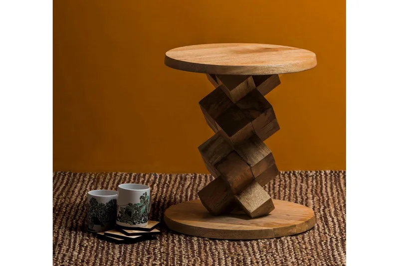 Lithia sidebord 40 cm rundt - Brun - Møbler - Borde - Aflastningsbord - Bakkebord & små borde