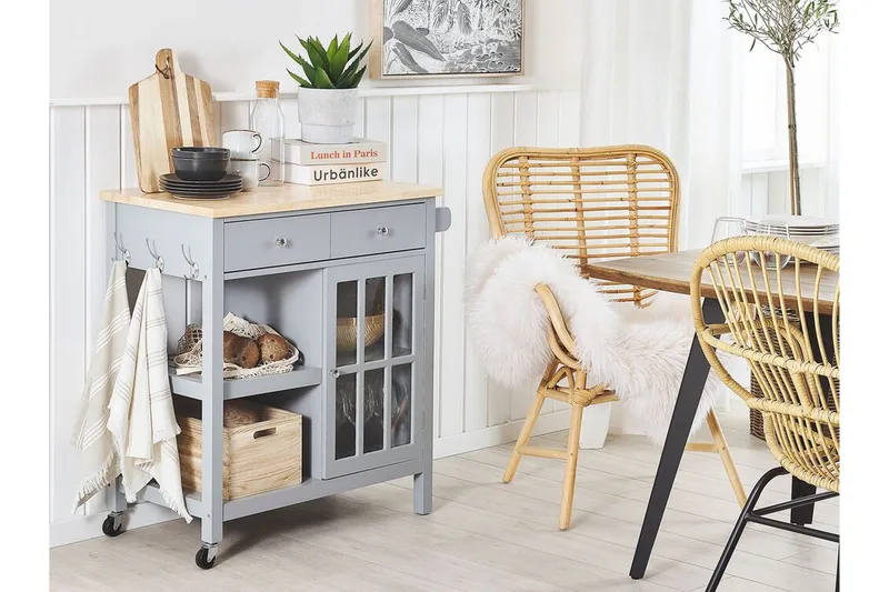 Manesseno Serveringsvogn 80 cm - Grå - Møbler - Borde - Aflastningsbord - Bakkebord & små borde