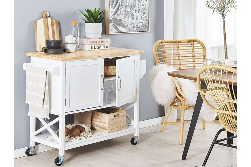 Melesse Serveringsvogn 102 cm - Hvid - Møbler - Borde - Aflastningsbord - Bakkebord & små borde