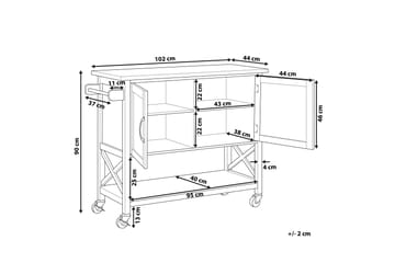 Melesse Serveringsvogn 102 cm - Hvid - Møbler - Borde - Aflastningsbord - Bakkebord & små borde