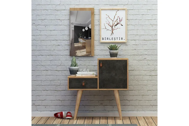 Mod Design skænk, Grå / træ