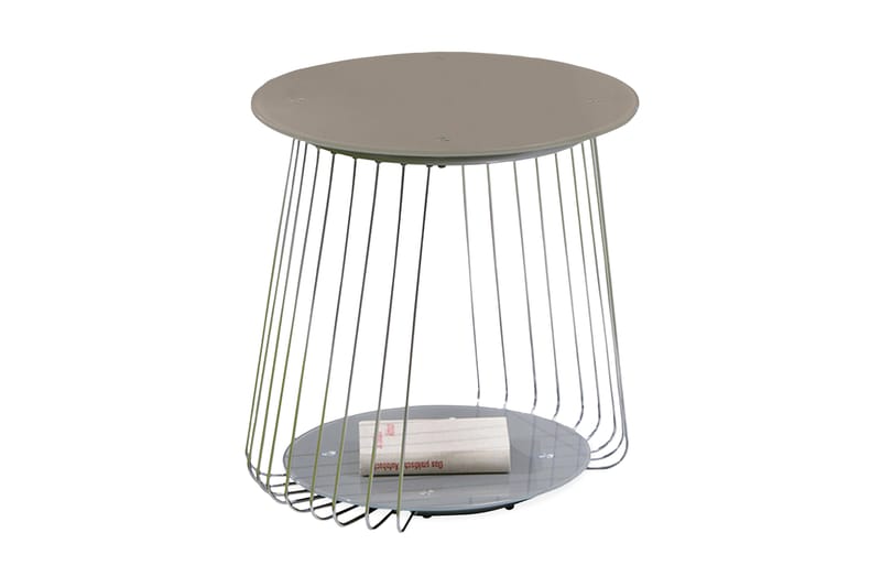 Nanette Sidebord 50 cm Rund - Glas/Krom - Lampebord - Bakkebord & små borde