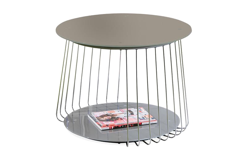 Nanette Sidebord 70 cm Rund - Glas/Krom - Lampebord - Bakkebord & små borde