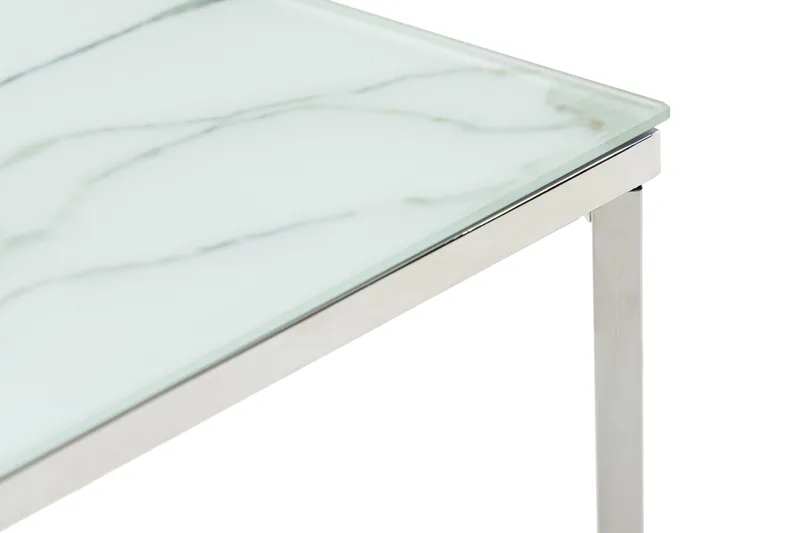 Nelly Sidebord 45 cm - Hvid/Krom - Møbler - Borde - Aflastningsbord - Bakkebord & små borde