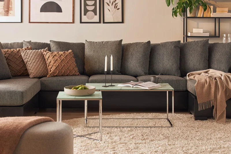 Nelly Sidebord 45 cm - Hvid/Krom - Møbler - Borde - Aflastningsbord - Bakkebord & små borde