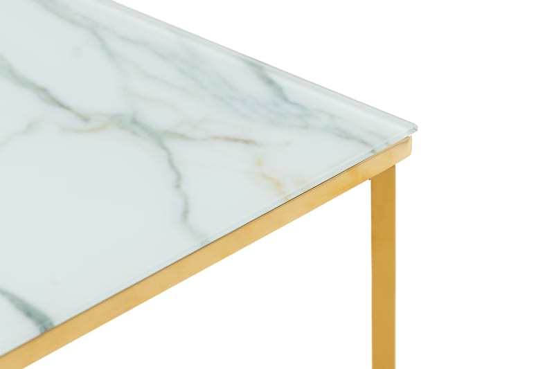 Nelly Sidebord 45 cm - Hvid/Messing - Møbler - Borde - Aflastningsbord - Bakkebord & små borde