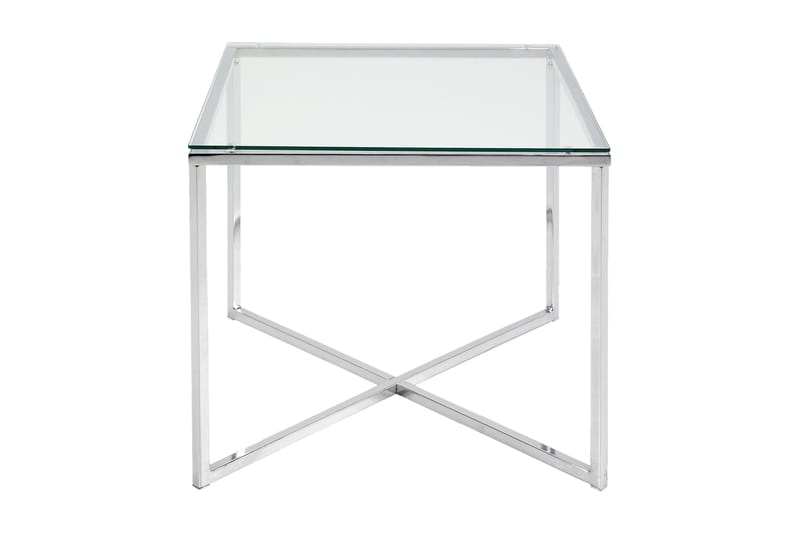 Roman Sidebord 50 cm - Glas/Krom - Lampebord - Bakkebord & små borde