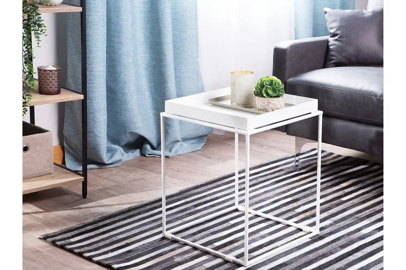 Sa | på sidebord 40 cm - Hvid - Møbler - Borde - Aflastningsbord - Bakkebord & små borde