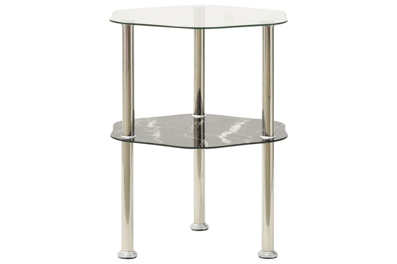 sidebord 2 niveauer 38x38x50 cm hærdet glas - Møbler - Borde - Aflastningsbord - Bakkebord & små borde