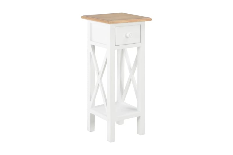 Sidebord 27 X 27 X 65,5 Cm Træ Hvid - Hvid - Møbler - Borde - Aflastningsbord - Bakkebord & små borde