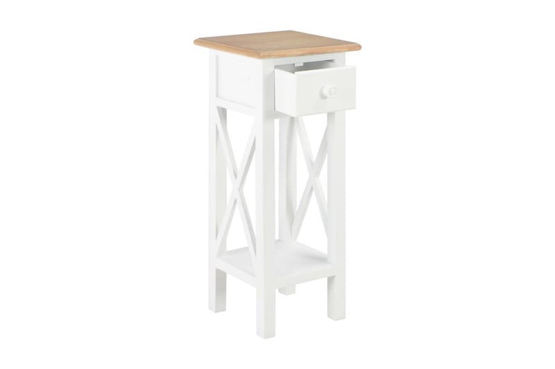 Sidebord 27 X 27 X 65,5 Cm Træ Hvid - Hvid - Møbler - Borde - Aflastningsbord - Bakkebord & små borde