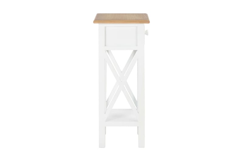 Sidebord 27 X 27 X 65,5 Cm Træ Hvid - Hvid - Lampebord - Bakkebord & små borde