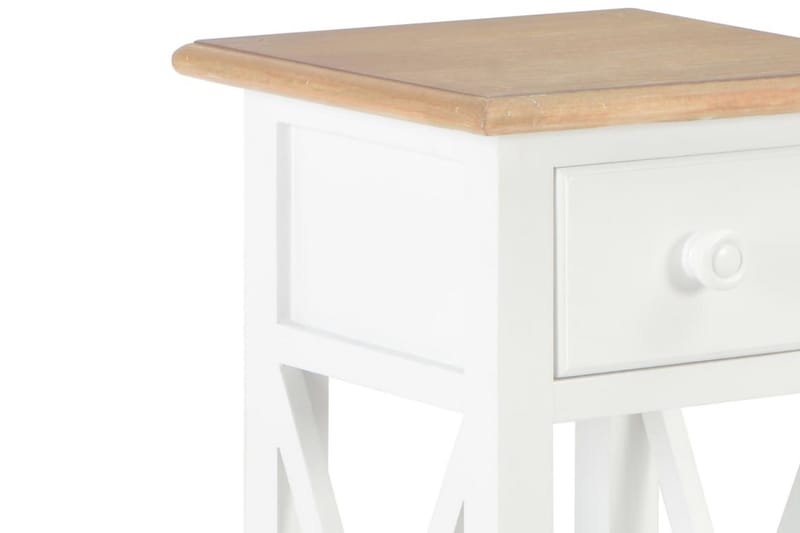 Sidebord 27 X 27 X 65,5 Cm Træ Hvid - Hvid - Lampebord - Bakkebord & små borde
