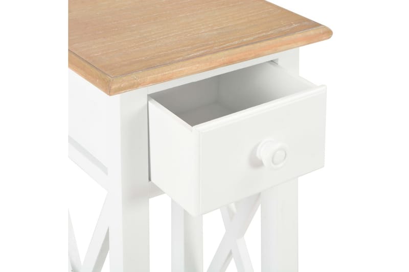 Sidebord 27 X 27 X 65,5 Cm Træ Hvid - Hvid - Møbler - Borde - Aflastningsbord - Bakkebord & små borde